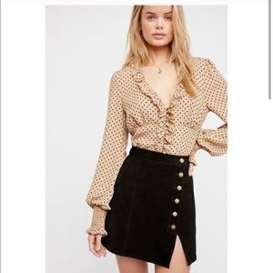 Genuine Leather mini skirt